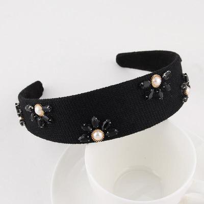 Lanre Floral Wide Jeweled Pearl Hairband Headband