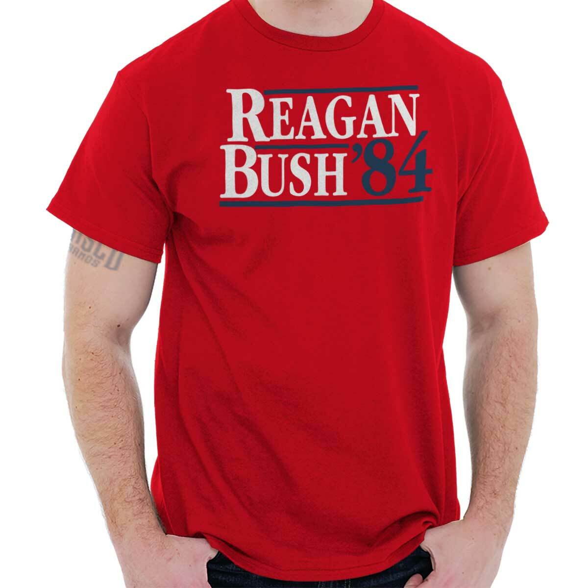 Ronald Reagan George Bush 1984 Vintage Retro Womens or Mens Crewneck T Shirt Tee XXL