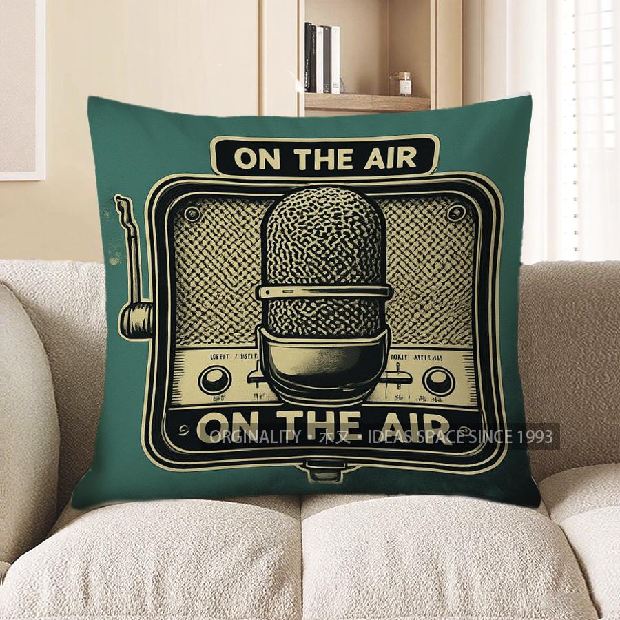 Home Decor Music Makes Life Dreams Guitar Pattern Pillow Pattern Cushion Cover Suitable For Sofa Bedroom Car Pillow Cover