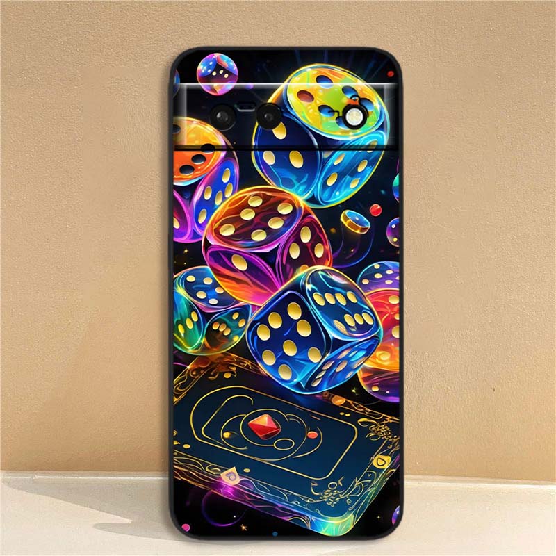 Creative poker card patterns For Google Pixel 10 9a 9 8A 8 7 7A 6 6A Pro XL 2024 5G Black Soft TPU Silicone Phone Case