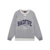 Li Ning Badfive Series Chinese Character Print Solid Color Cotton Crew Neck Pullover Long Sleeve Sweatshirt Unisex Sweatshirt Gray AWDSG19-2