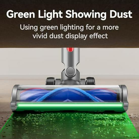 Dyson Compatible Electric Green Light Dust-Detecting Floor Head for V6-V11, V15