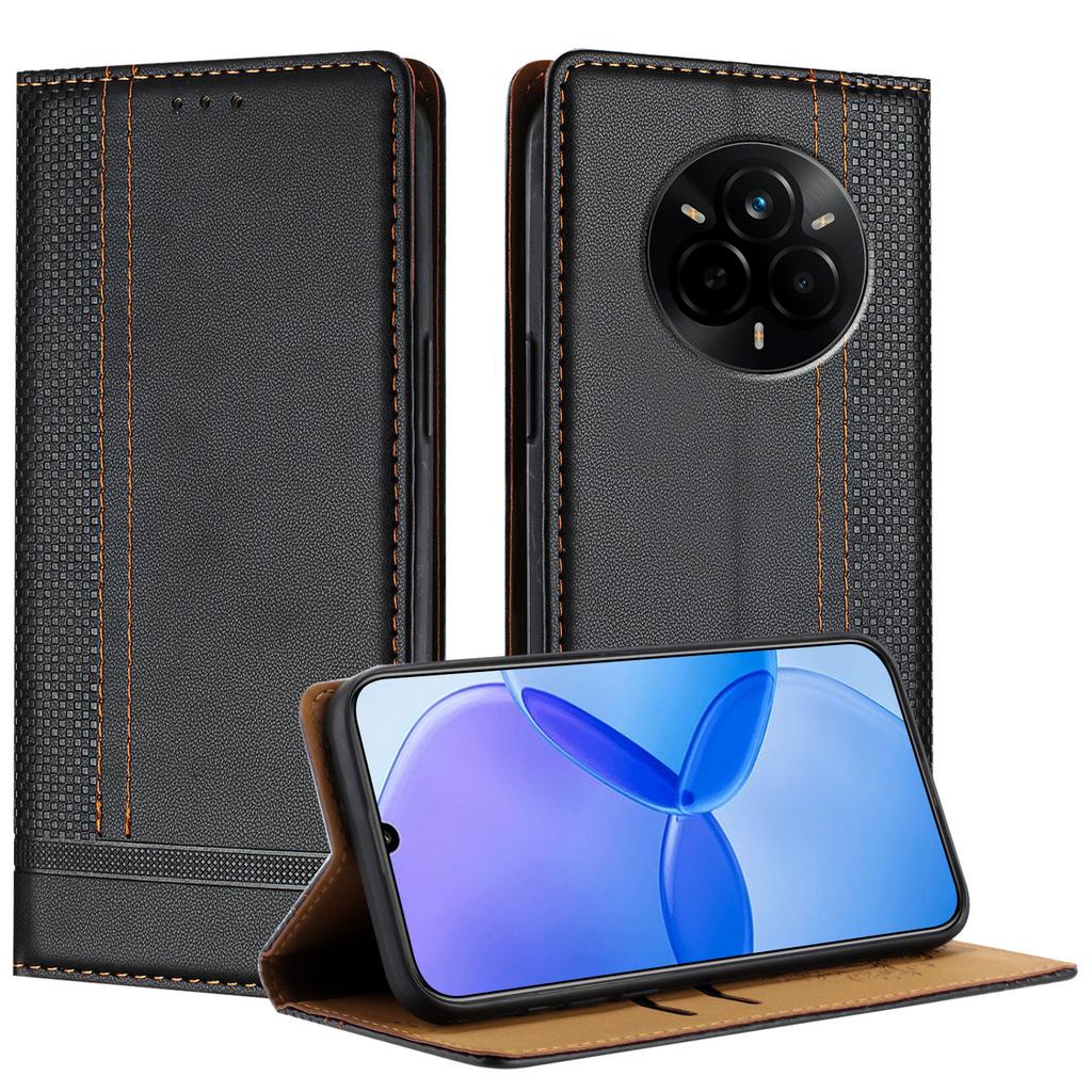 For Realme 14 Pro 5G Case L-Shaped Grid Pattern Leather Stand Phone Cover with Card Slots