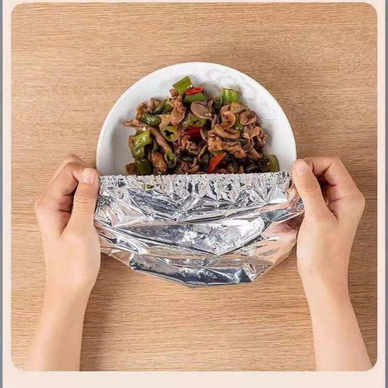 10/20/30/50Pcs Aluminum Foil Film Food Cover Food Grade Disposable Food Covers Saran Wrap Fruit Vegetable Fresh-Keeping Lids