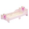 Cama Infantil para Crianças Pequenas Tema Coroa de Princesa Grades de Segurança Estrado Móveis para Quarto de Casa Meninos Meninas 3-6 Anos Rosa 143 x 73 x 60 cm