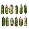 Pikles di Natale Ornamenti da Appendere Acrilico Albero di Natale Ciondolo 2D Piatto Cetriolo Verde Decorazione per Albero Finestra Porta Auto Decor