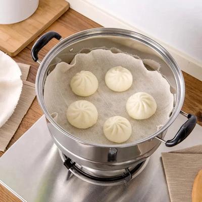 Neu 5 Stück Baumwoll-Dampftuch Antihaft 18/20/22/24/26/28/30/40/50/60cm Dampfmatte Pad Atmungsaktiv Gefüllte Brötchen Gedämpft Dampfgarer für Antihaft