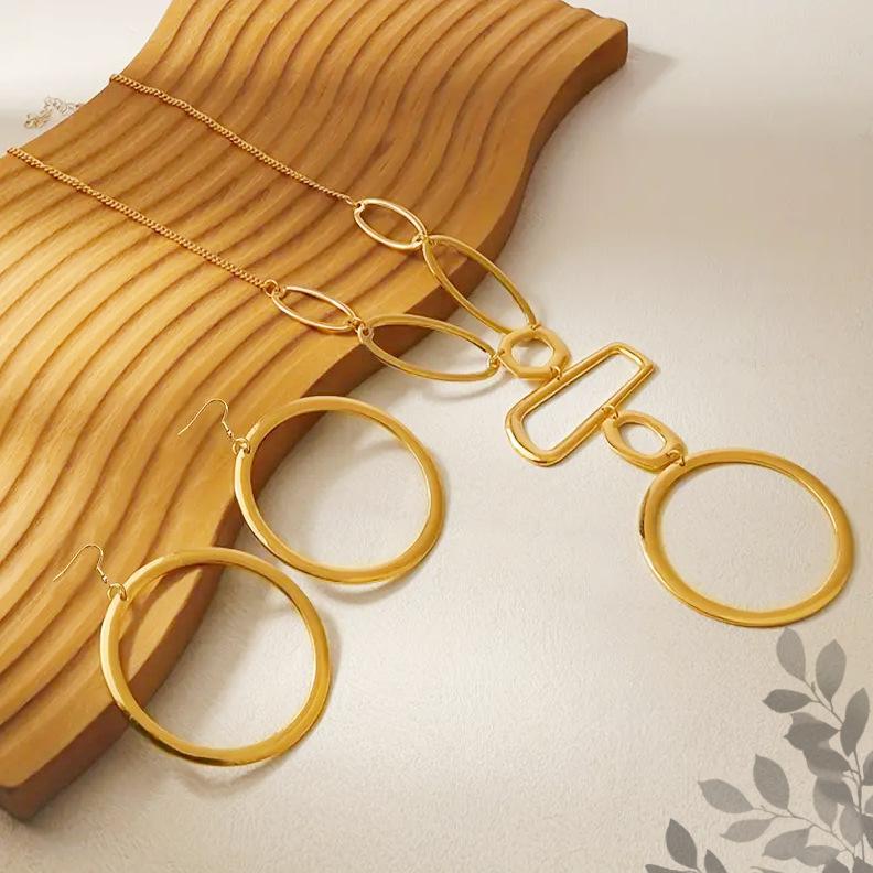 Модный ретро темперамент неправильный преувеличенный полый кулон геометрический длинный Y-образный костюм