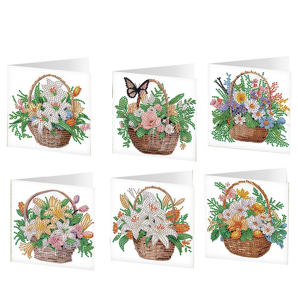6pcs Easter Diamond Painting Greeting Cards DIY Diamond Painting Gift Card Diamond Art Greeting Cards Arts Crafts for Easter