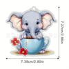 Delightful 2d Elephant Acrylic Christmas Tree Pendant For Decorative Car Accessories Interior