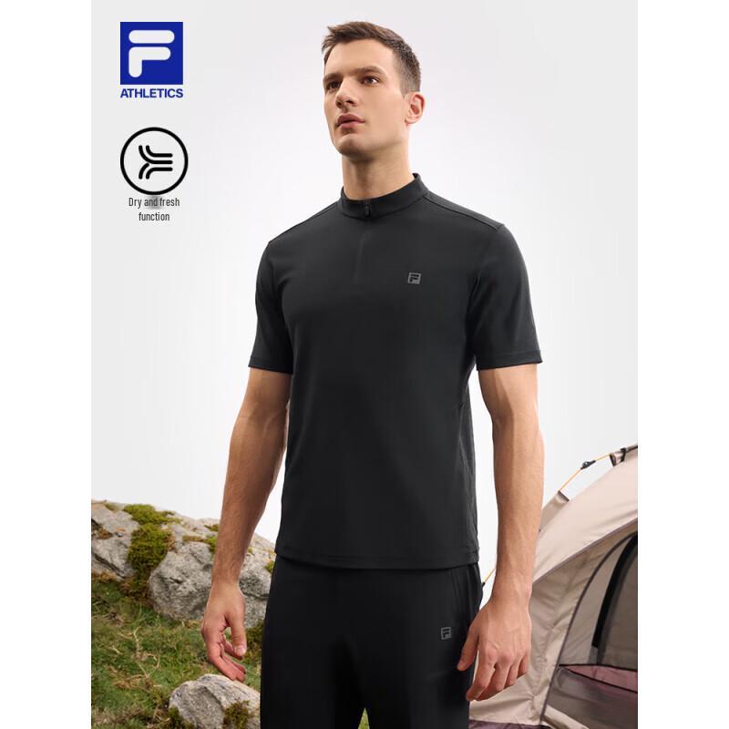 FILA Men s Half-Zip Dry-Fit Knitted T-Shirt M