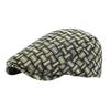 Unisex Vintage Woven Jacquard Plaid Flat Cap Retro Ethnic Style Beret Newsboy Hat Cabbie Ivy Cap for Men Women