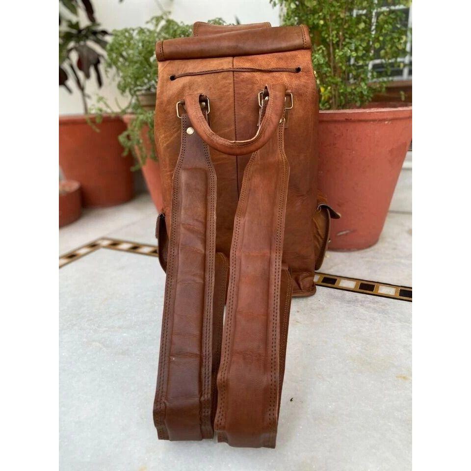 Vintage Genuine Leather Bag Rucksack Backpack Travel Men's New Laptop