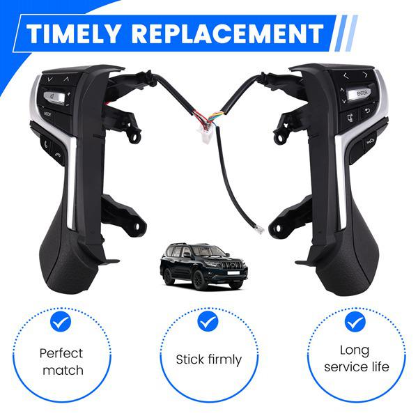 Pair of Steering Wheel Button Switches for Toyota Land Cruiser (84250-60440, 84250-60440-E0)