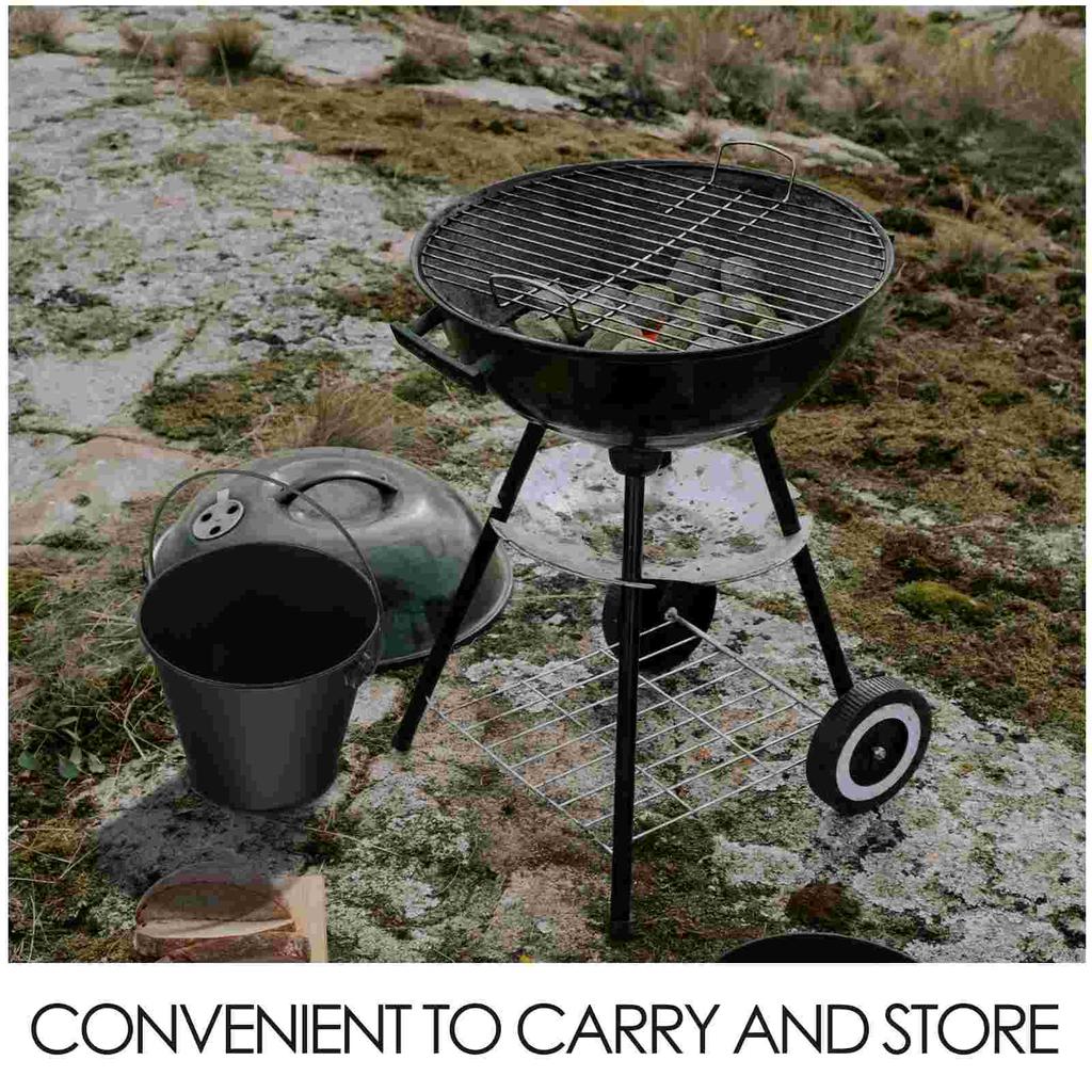 BBQ Frying Pan Drip Bucket Tinplate Grill Accessories Grease Oil with Lid Barbecue