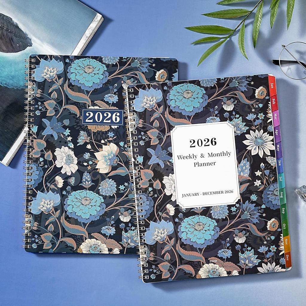 2026 Planner - 2026 Calendar Planner, Jan. 2026 - Dec. 2026, 2026 Planner Weekly and Monthly with 12 Colorful Monthly Tabs, 8.5" x 11" Inner Pocket,