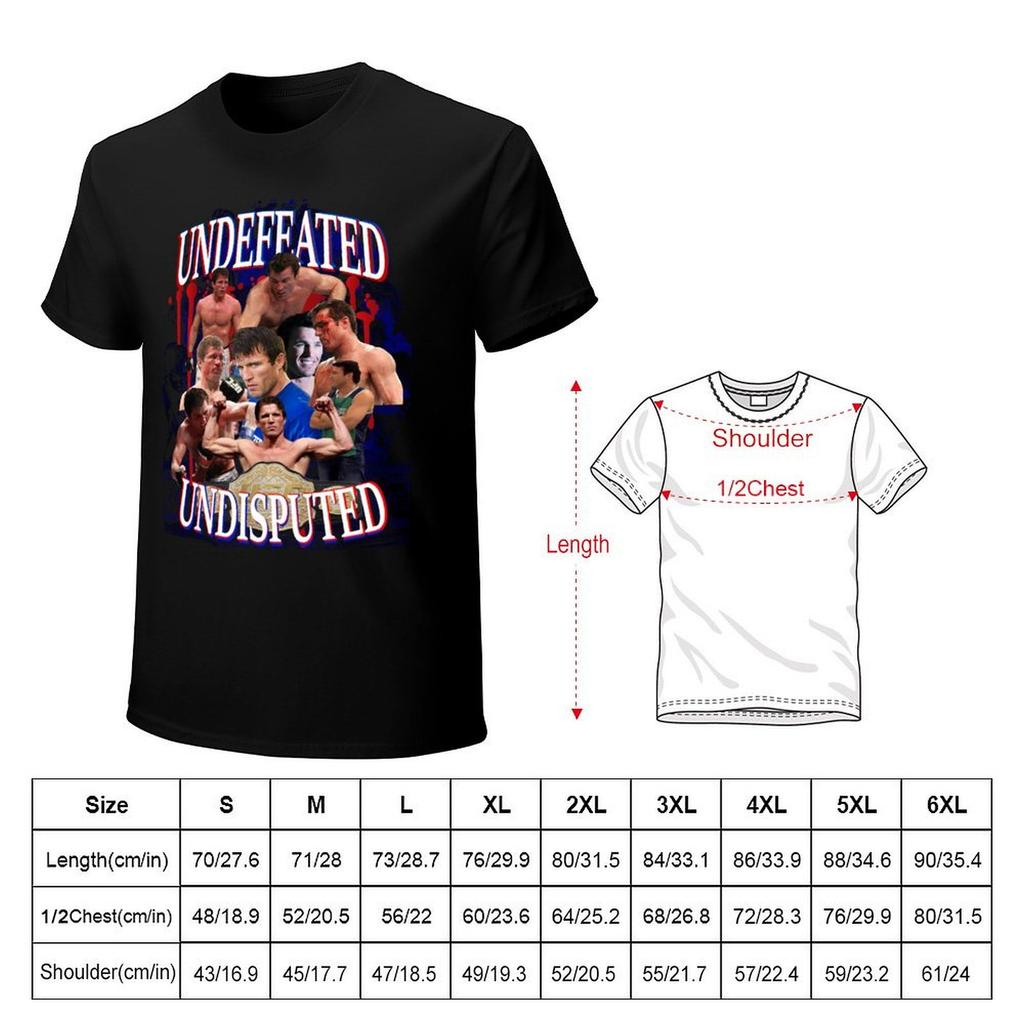 Chael Sonnen Unbesiegt Unangefochten T-Shirt übergroß Grafik-T-Shirt Schweiß Jungen Schwergewichte Herren Vintage T-Shirts