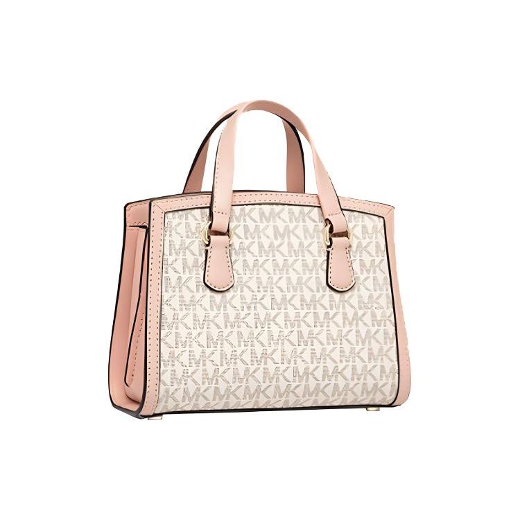 Michael Kors Mk Chantal Classic Letter Print Pendant Tote Bag Women Tote Bag Vanilla-White Nude-Pink 32R3G7CC0B-173