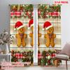 2pcs,2D Plane Printing Curtains Roller Blinds Gingerbread Christmas Snowflakes Holiday Polyester Woven (without Rod) Home Decor