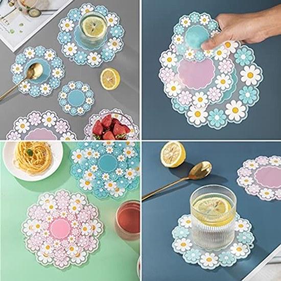 Dekori Pot Mat Silicone Heat-resistant Holder Stylish Floral Design Insulation Pad Cute Hinagiku-chan Coaster Waterproof Multi-purpose Non-slip Thick
