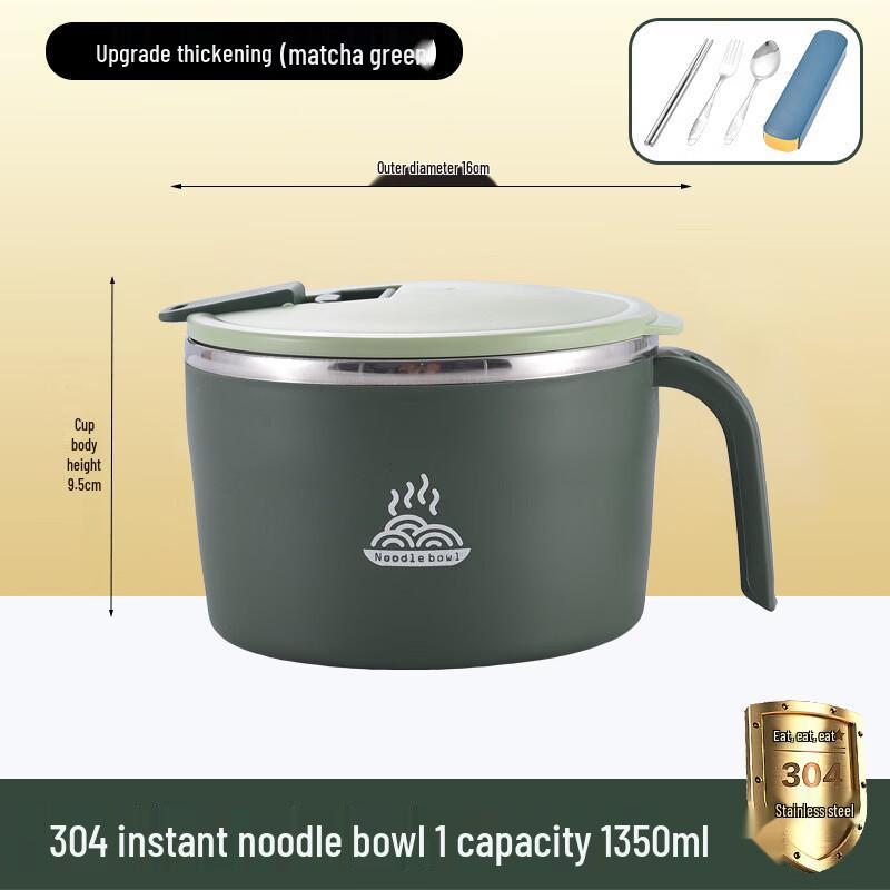 Zhishi 304 Stainless Steel Food Bowl Set with Lid and Cutlery