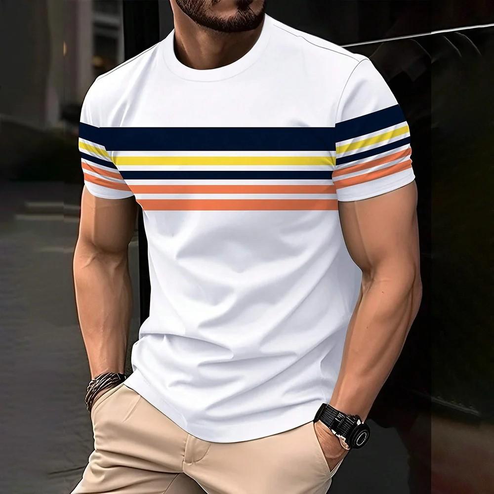 T-shirt Imprimé Numérique 3D Adolescent Homme Manches Courtes Haut Polyvalent Respirant