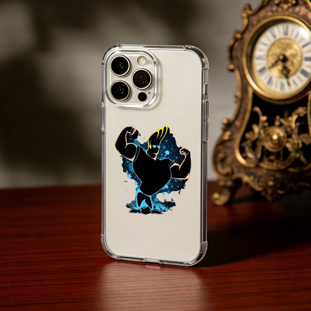 J-Johnny B-Bravo Anime Phone Case For iPhone17,16,15,14,13Pro Max,us,Soft Silicone Transparent Cover