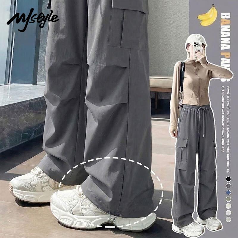 MJ STYLE Women s Summer Cool Straight-Leg Cargo Pants L