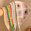 Diadema Toalla Crochet Hueca Triángulo Dulce Linda Hecha a Mano para Mujeres Niñas Pañuelo de Cabeza Flor Accesorios para el Cabello