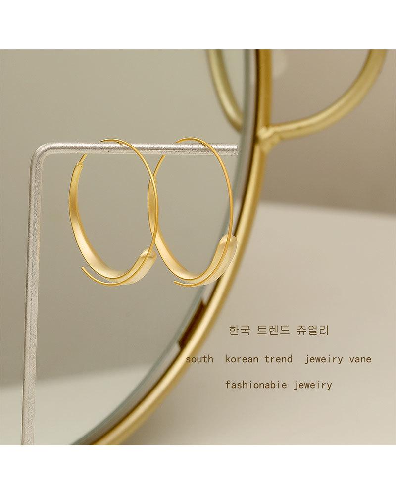 Women's Trendy Matte Hoop Earrings: Designer Retro Hong Kong Style with European, American, and Korean Minimalist Fashion.