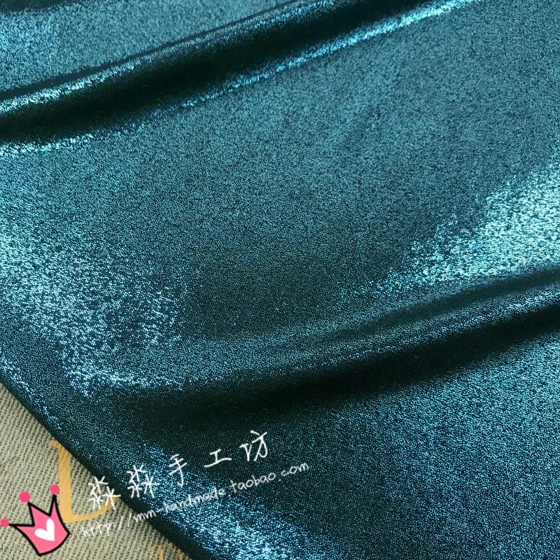 Stretch Glitzerstoff nach Metern für Hosen Röcke Badebekleidung Dekoration DIY Nähstoff Textil Dünn Weich Glänzend Einfarbig Blau Rot
