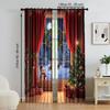 2Pcs Christmas Tree Design Window Curtains Polyester Material Drapes For Bedroom Living Room Office Rod Pocket Machine Washable