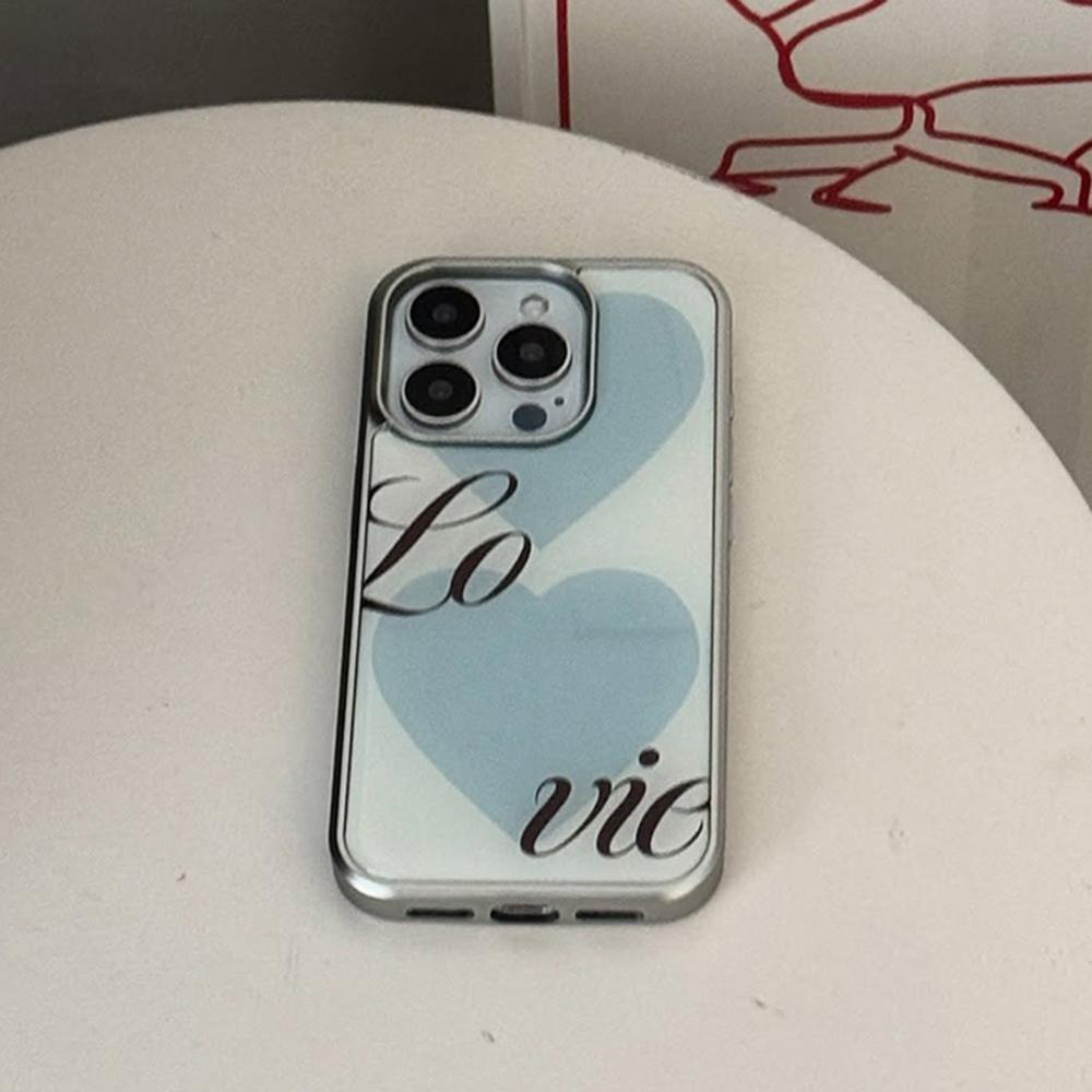Clmj Розово-голубые сердечки Чехол для телефона для iPhone 17 17e 16e 16 15 14 13 12 11 Air Pro Max X XR XSMAX 8 7 Plus Роскошный принт Задняя крышка iPhone 11