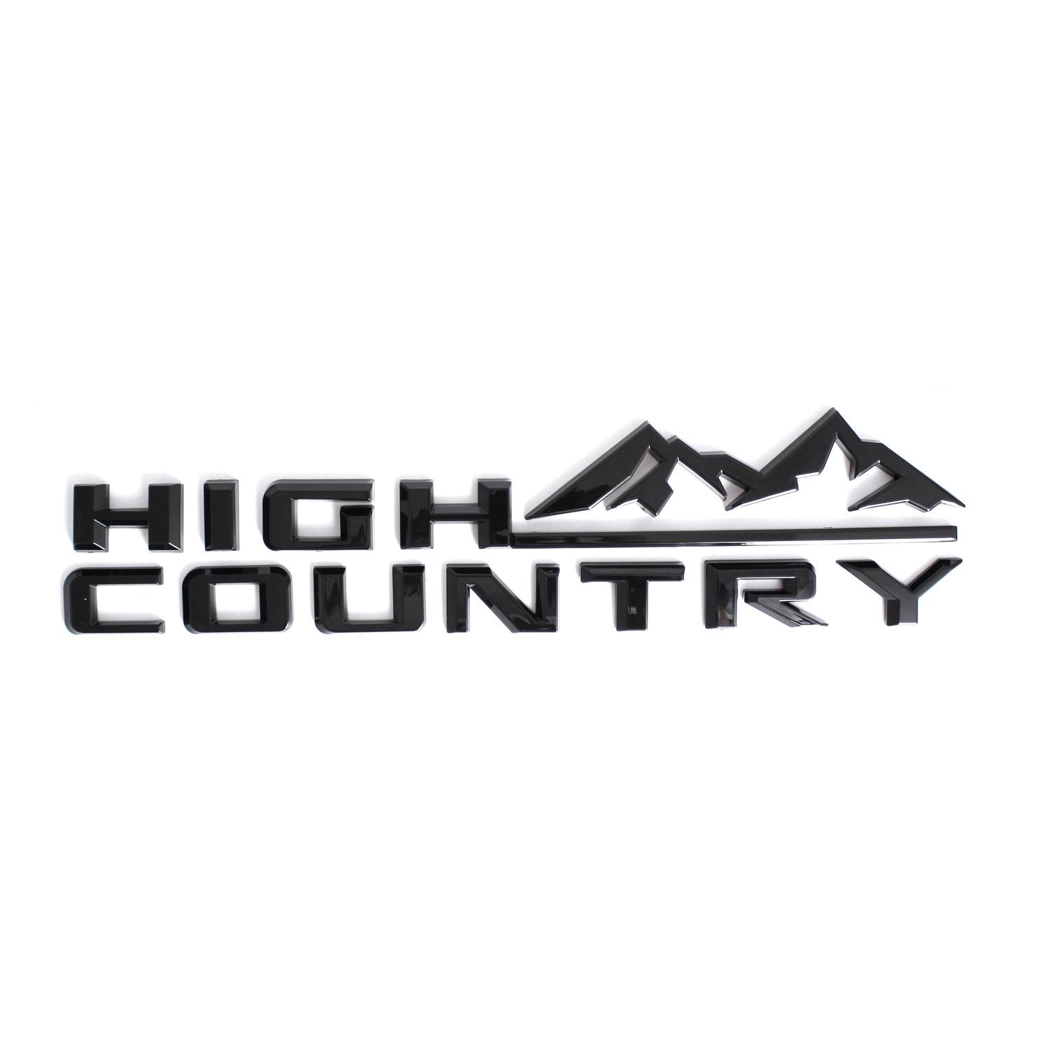 

3D High Country Эмблема Наклейка на крыло автомобиля Дверь Задняя дверь Значок Наклейка на табличку для 19-21 Silverado 1500 2500hd 3500 hd чёрный
