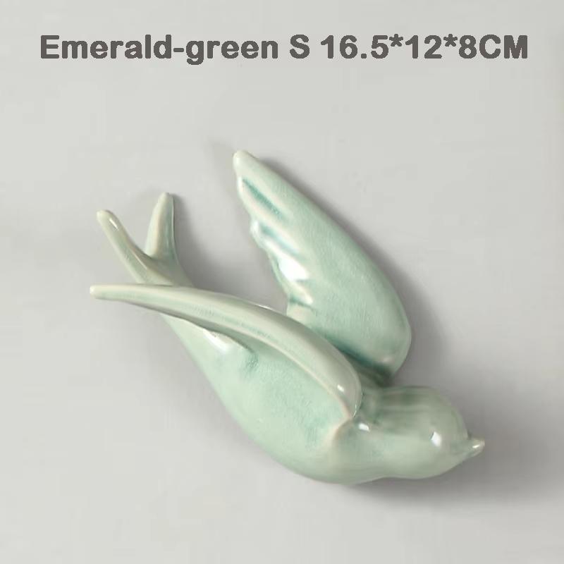 Ceramic Swallows Sparrow 3D Simple Ceramic Birds Murals Wall Hanging Decorations Crafts Home Ornaments Home Wall Sculptures RE