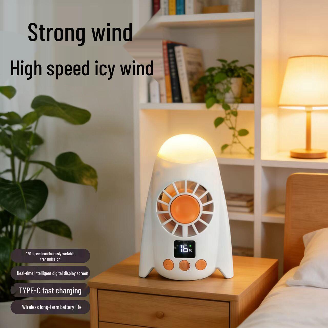 

Portable USB Mini Fan with Night Light for Outdoor and Desk Use 9.5*7*16 CM