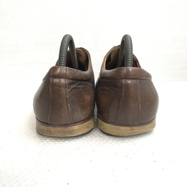 nano universe Plain Toe Leather Shoes Brown Size L (26.0-27.0cm) Made in Japan(USED)