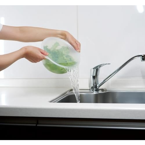 PEARL METAL Dørslag/Bolle, 20cm, Mikrobølgeovnsikker, med Lokk, Laget i Japan, Kitchen Smile, HC-627