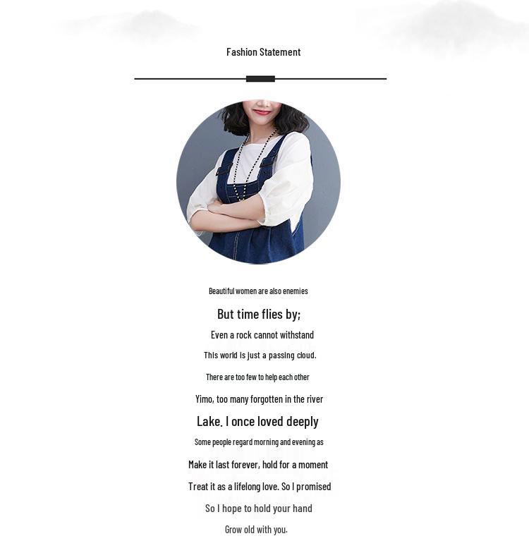 2026 Summer Washed Denim Casual Slimming Plus Size Five-Point Overalls Dress