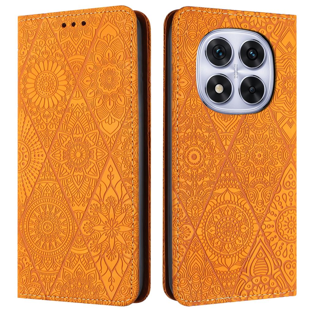 For Xiaomi Redmi Note 14 Pro+ 5G/Note 14 Pro 5G/Note 14 Pro 4G/Poco X7 5G Case Imprinted Flower Wallet Stand Leather Phone Cover