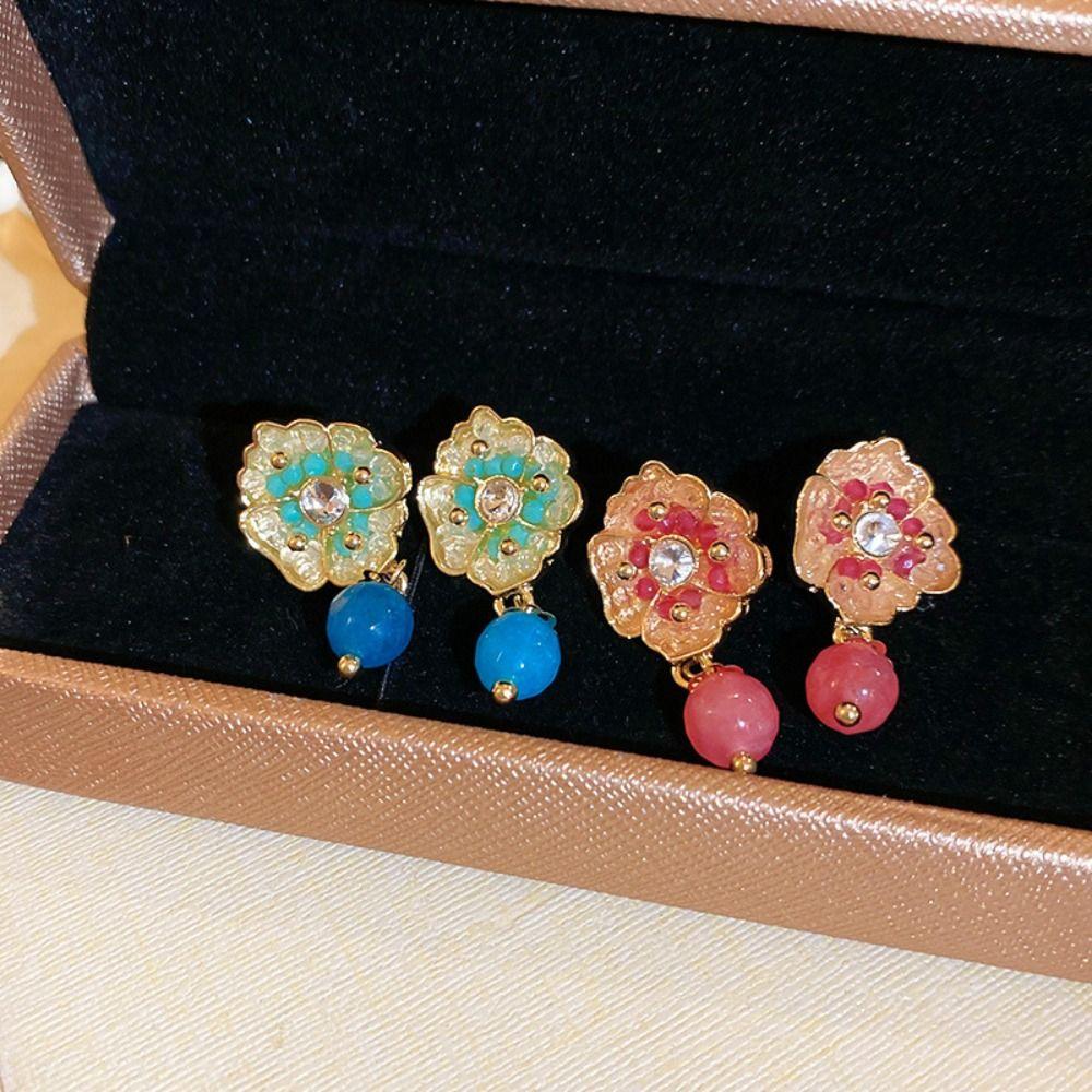 

Милые цветочные серьги, модные хрустальные серьги-капли, роскошные цветочные серьги-гвоздики для женщин