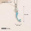 Nautical Copper Zircon Mermaid Tail Pendant Clavicle Chain Jewelry