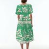 Women's Loose Casual  V-Neck Flared Skirt Short Sleeved Printed Dress Printed Dress