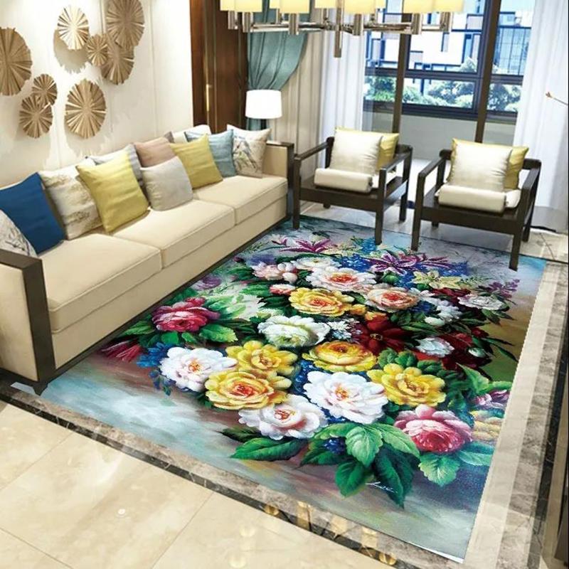 High Quality Printed Carpet 3d Carpet for Living Room Washable Large Area Carpet Bedroom Carpet for Household