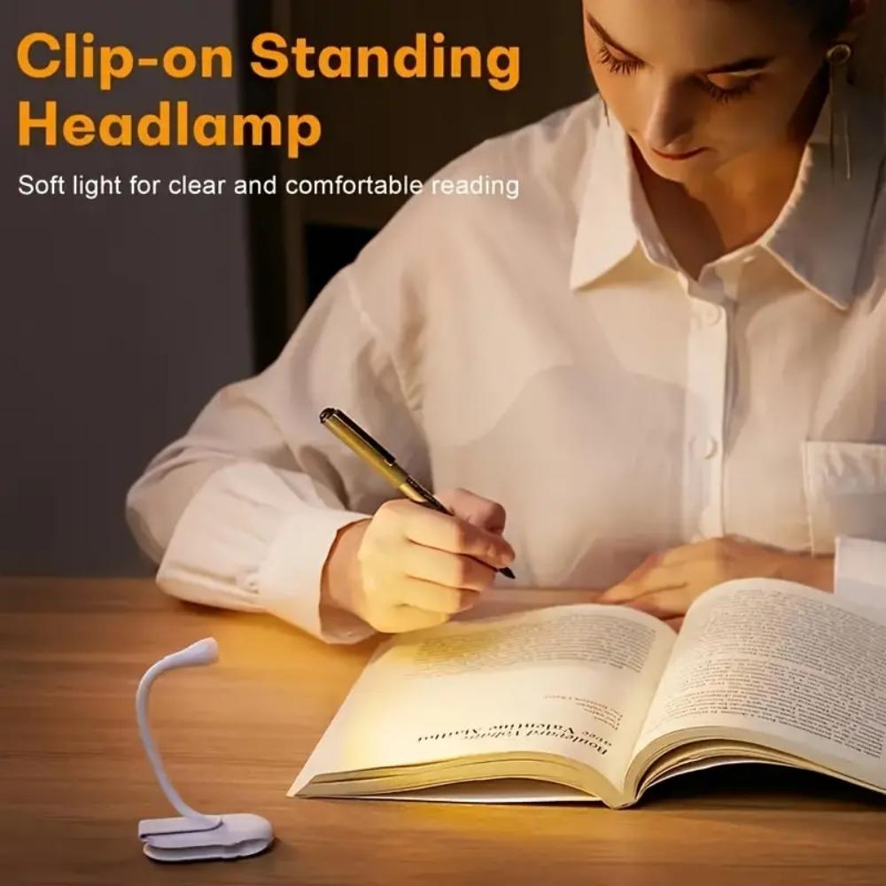 Portable LED Book Lamp USB Rechargeable Eye Protection Night Light Mini 360°Clip-On Desk Reading Lamp Travel Bedroom Night Light