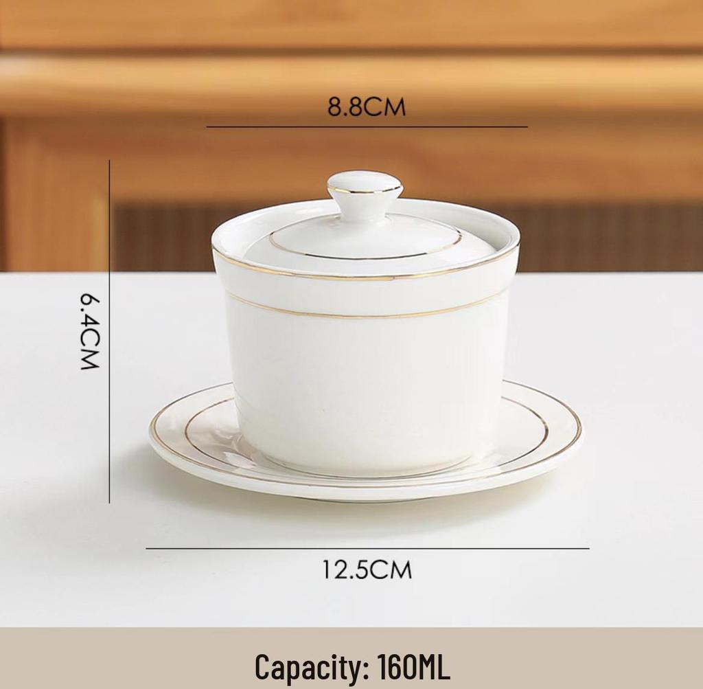 Commercial Ceramic Double Boiler Stew Pot with Lid - Single-Serve Egg Custard & Dessert Cup for Home or Restaurant Use