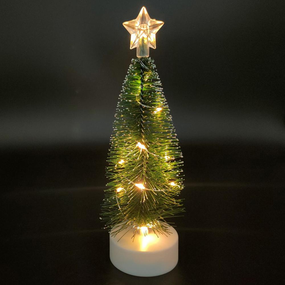 3pcs Led Mini Christmas Tree Desktop Decoration Ornaments Photography Props With Colorful Lights For Home