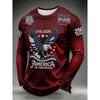Men's Casual Autumn and Winter Printed Long-sleeved Crew Neck T-shirt
