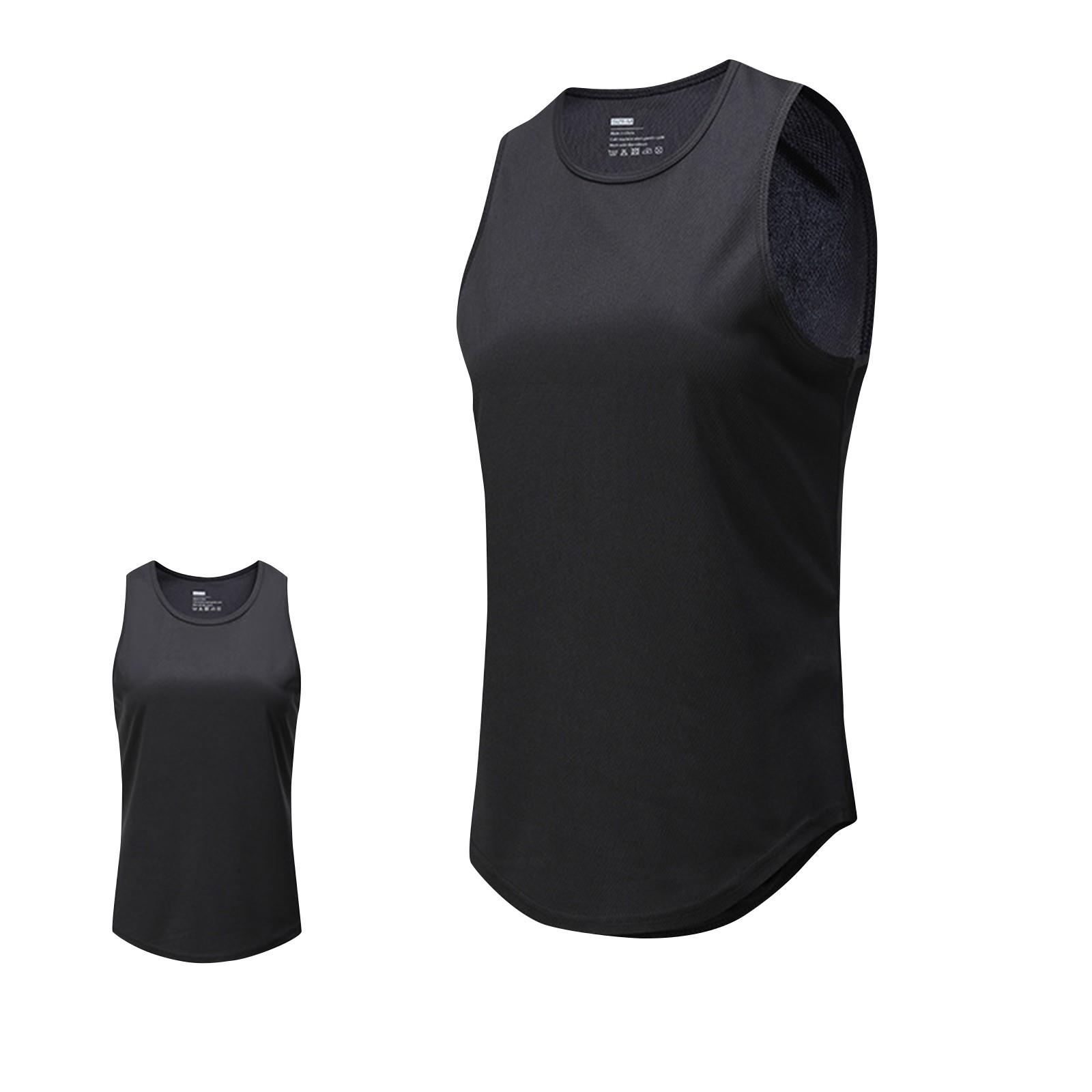 

Женская повседневная однотонная спортивная быстросохнущая одежда для фитнеса короткий жилет для фитнеса L чёрный