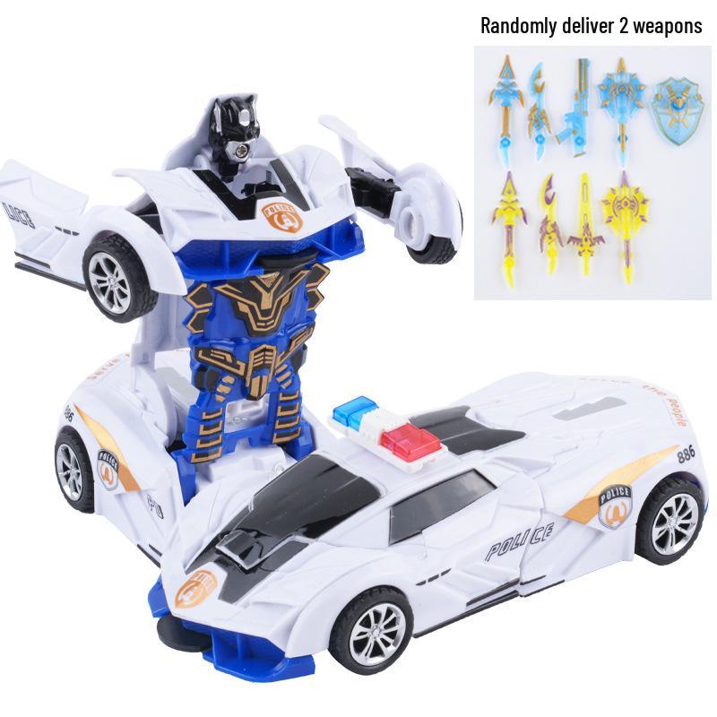 Children's Deformation Toy Car - One-Key Inertia Impact Puzzle Vehicle